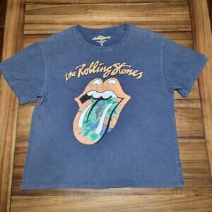 The Rolling Stones Dark Blue Tee Tie-Dye Tongue - Size Medium